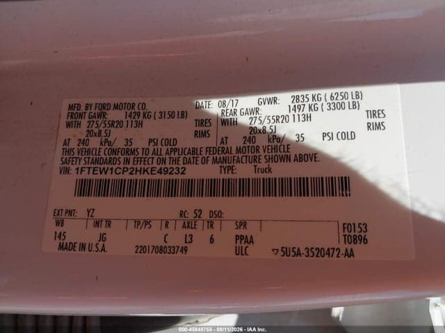 2017 FORD F-150 XL 9