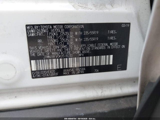 2019 TOYOTA RAV4 LIMITED 9