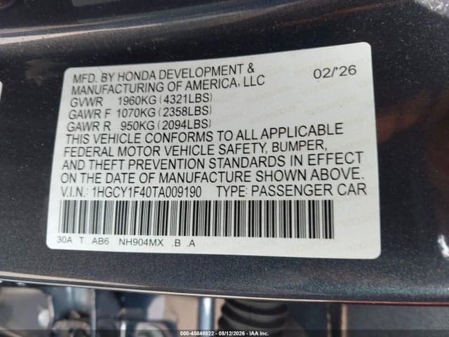 2026 HONDA ACCORD SE 9