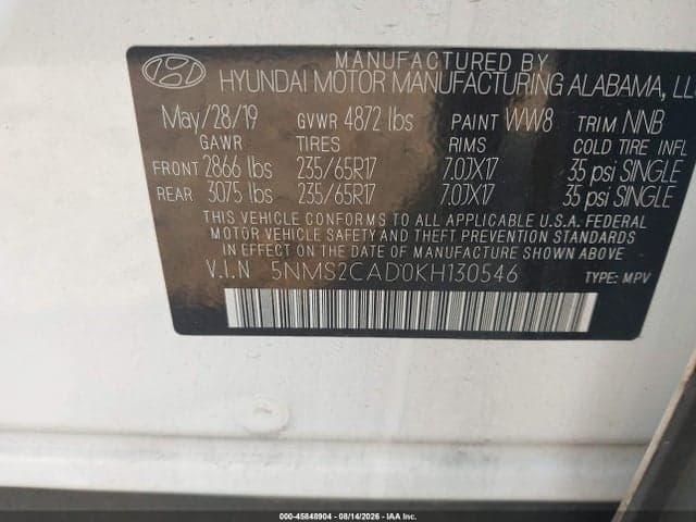 2019 HYUNDAI SANTA FE SE 9