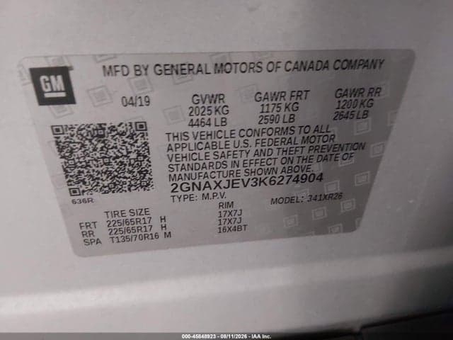 2019 CHEVROLET EQUINOX LT 9