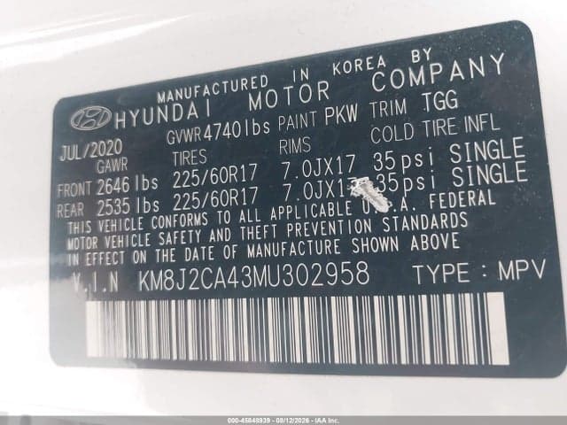2021 HYUNDAI TUCSON SE 9
