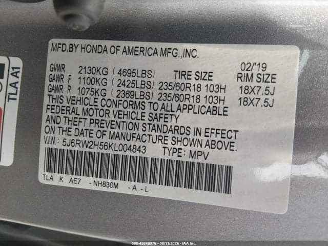 2019 HONDA CR-V EX 9