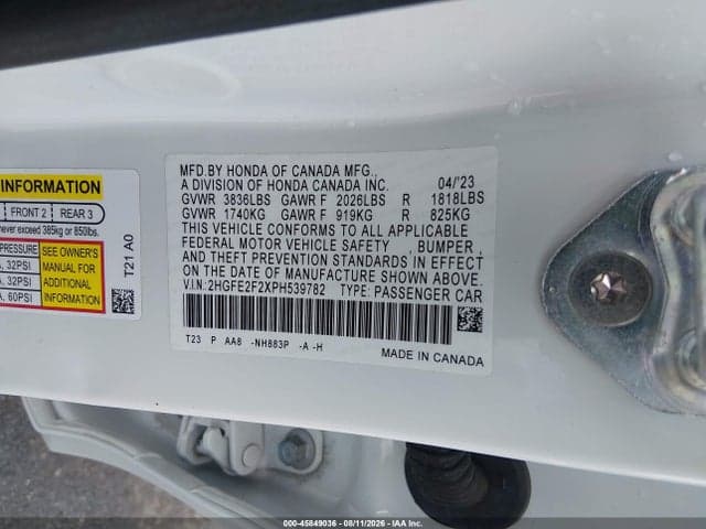 2023 HONDA CIVIC LX 9