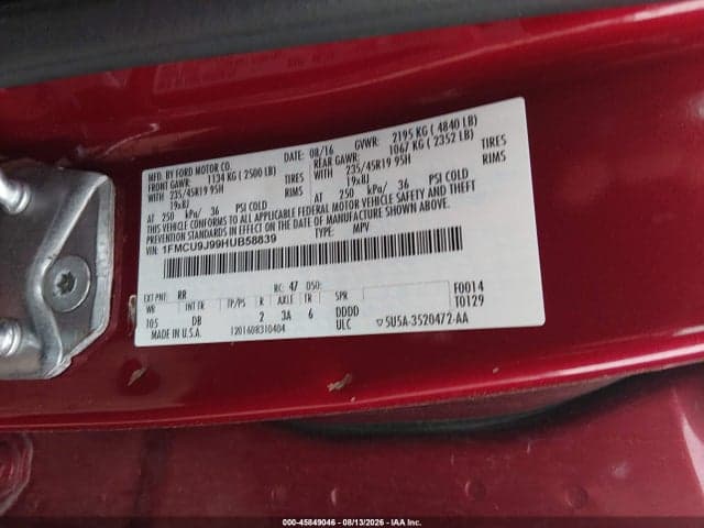 2017 FORD ESCAPE TITANIUM 9