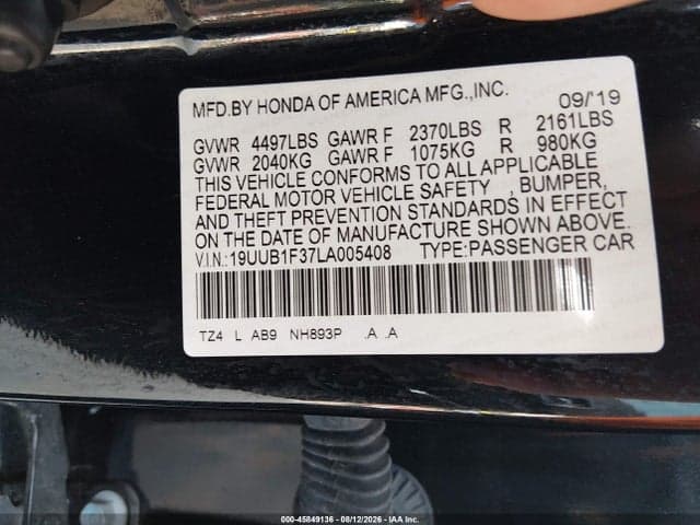 2020 ACURA TLX STANDARD 9