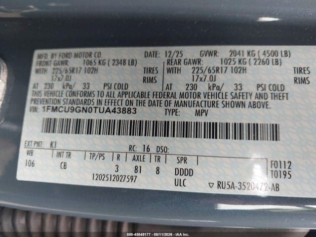 2026 FORD ESCAPE ACTIVE 9