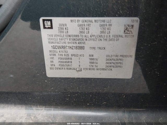 2017 CHEVROLET SILVERADO 1500 LT 7