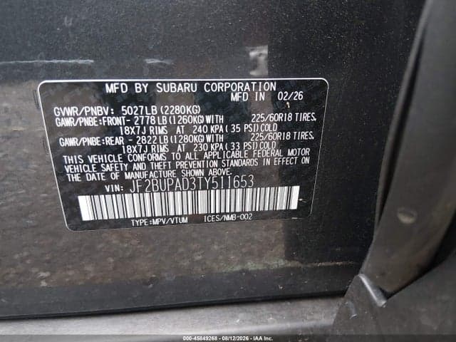 2026 SUBARU OUTBACK PREMIUM 9