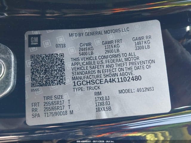 2019 CHEVROLET COLORADO LT 9