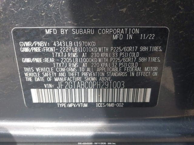 2023 SUBARU CROSSTREK 9