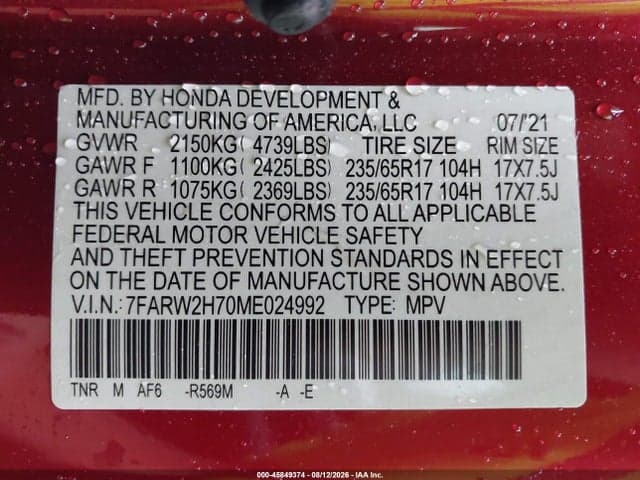 2021 HONDA CR-V AWD SPECIAL EDITION 9