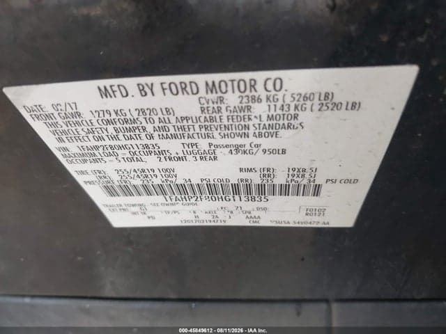 2017 FORD TAURUS LIMITED 9