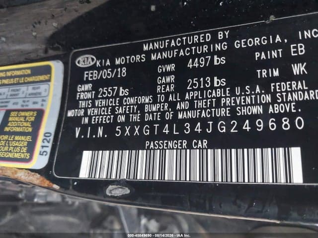 2018 KIA OPTIMA LX 9