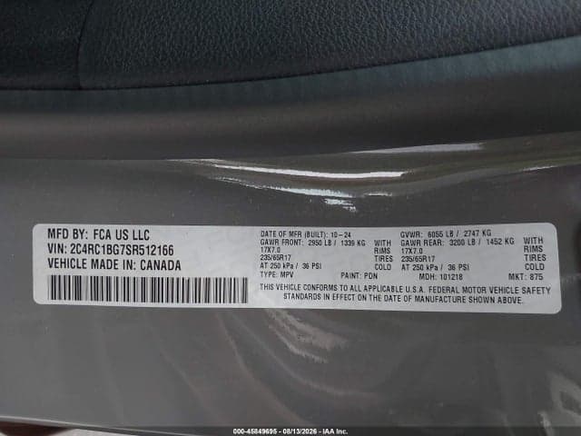 2025 CHRYSLER PACIFICA SELECT 9