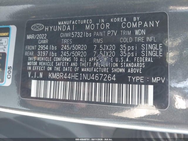 2022 HYUNDAI PALISADE SEL 9