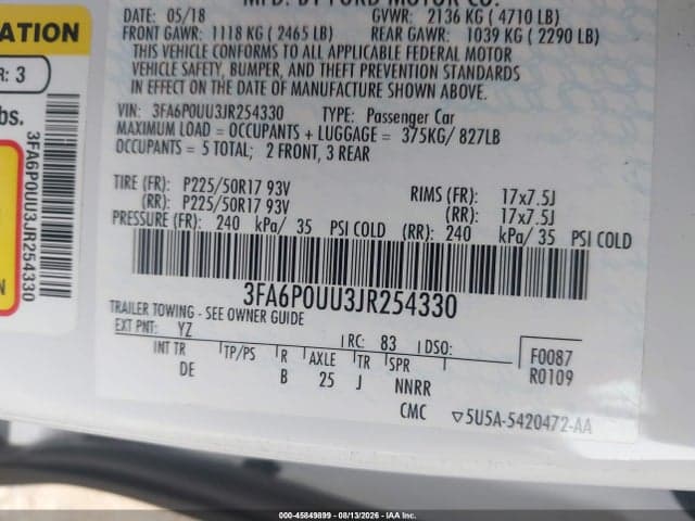 2018 FORD FUSION HYBRID S 9