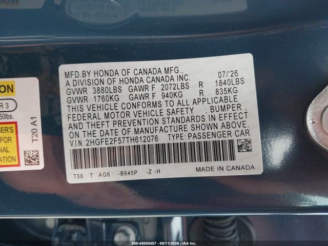2026 HONDA CIVIC SPORT 9