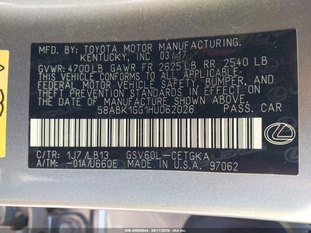 2017 LEXUS ES 350 9