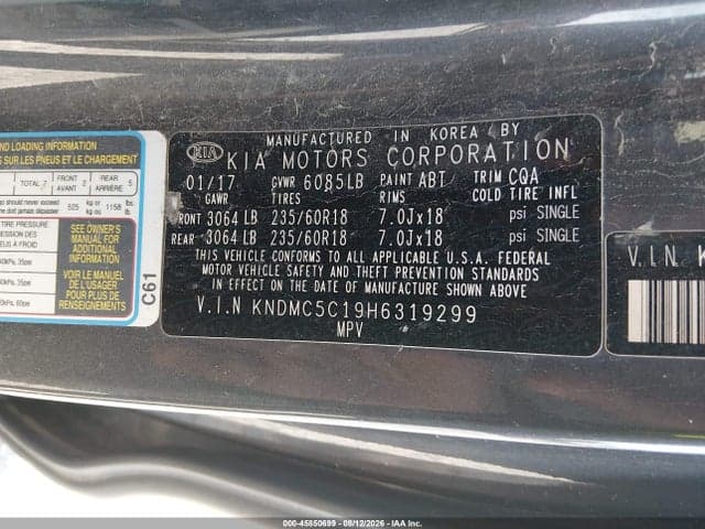 2017 KIA SEDONA SX 9