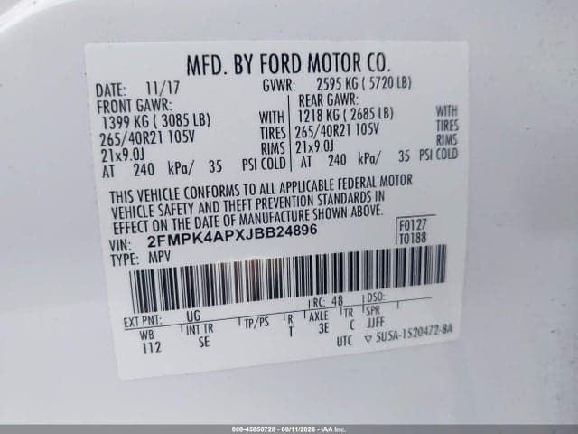 2018 FORD EDGE SPORT 9