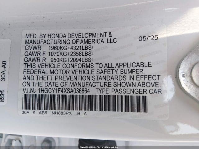 2025 HONDA ACCORD SE 9