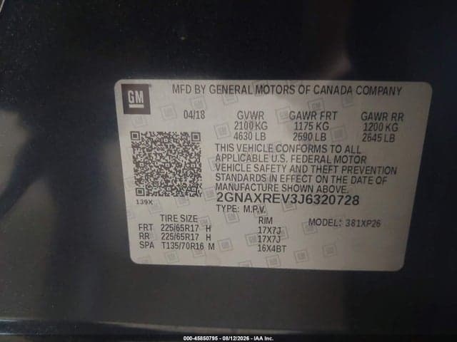 2018 CHEVROLET EQUINOX LS 9