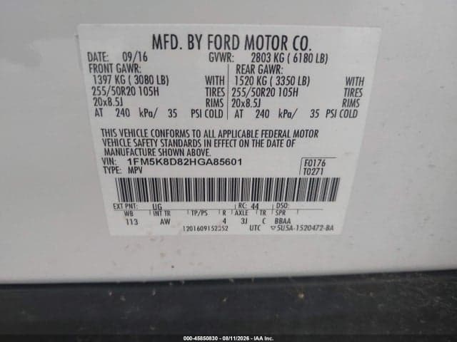 2017 FORD EXPLORER XLT 9