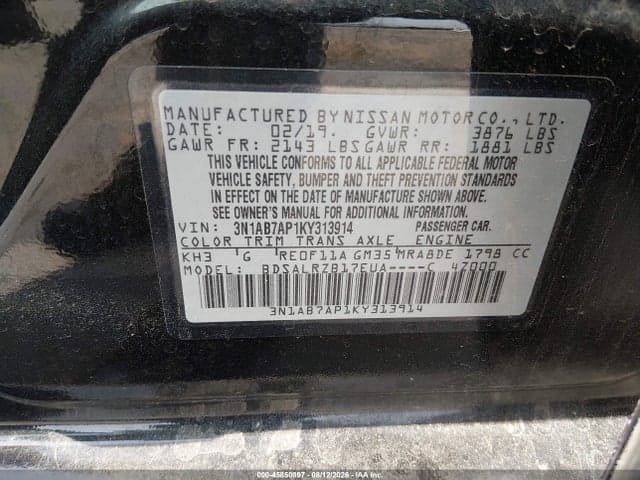 2019 NISSAN SENTRA SR 9