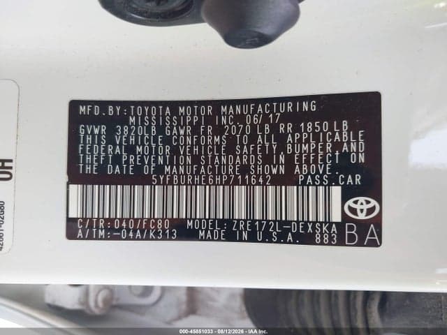 2017 TOYOTA COROLLA SE 9