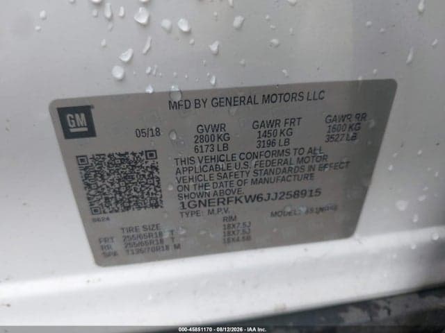 2018 CHEVROLET TRAVERSE LS 9