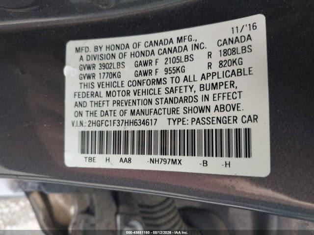 2017 HONDA CIVIC EX-T 9