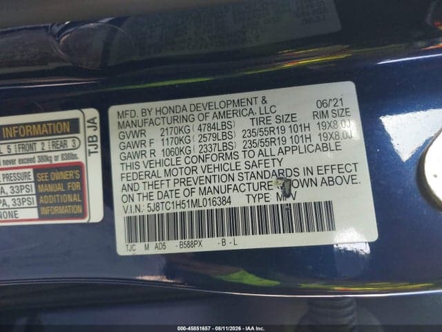 2021 ACURA RDX TECHNOLOGY PACKAGE 9