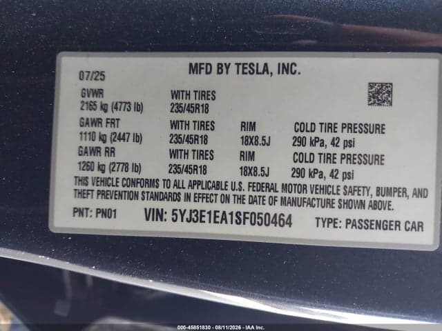 2025 TESLA MODEL 3 9