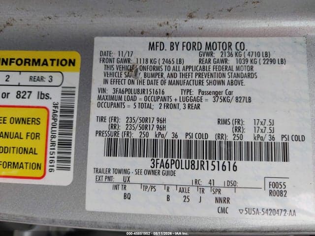 2018 FORD FUSION HYBRID SE 9