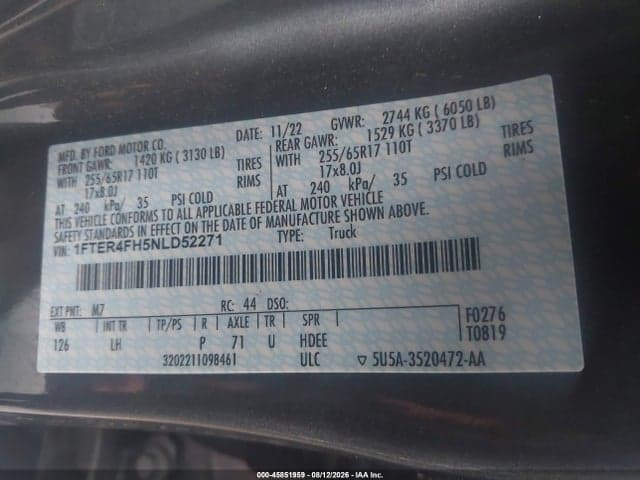 2022 FORD RANGER XLT 9