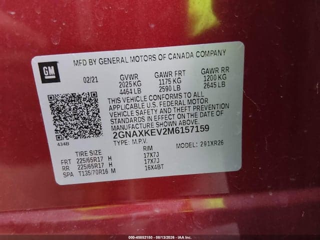 2021 CHEVROLET EQUINOX FWD LT 9