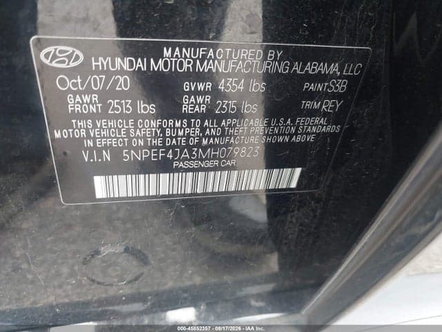 2021 HYUNDAI SONATA SEL 9