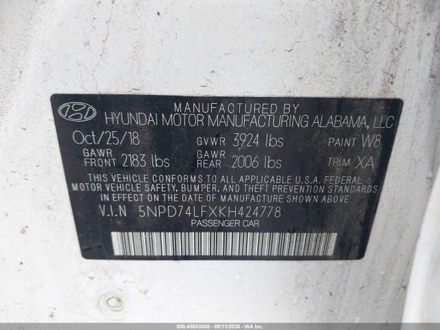 2019 HYUNDAI ELANTRA SE 9