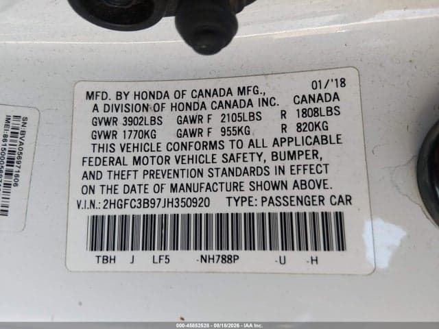2018 HONDA CIVIC TOURING 9
