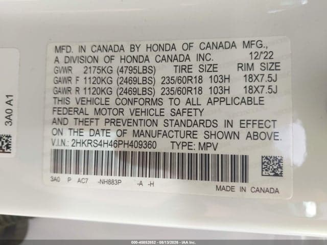 2023 HONDA CR-V EX AWD 9