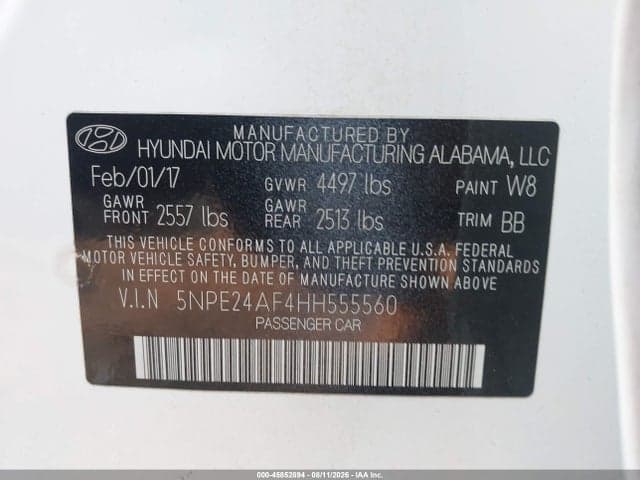2017 HYUNDAI SONATA SE 9