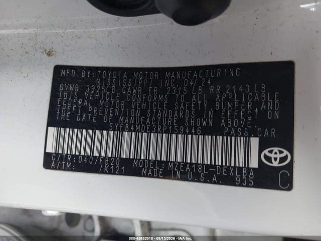 2024 TOYOTA COROLLA LE 9