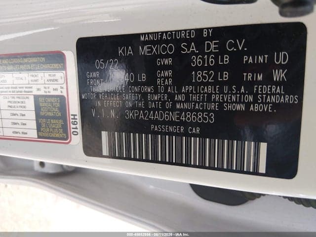 2022 KIA RIO LX 9
