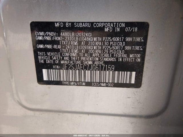 2018 SUBARU FORESTER 2.5I PREMIUM 9