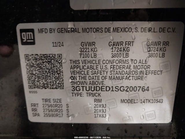 2025 GMC SIERRA 1500 4WD SHORT BOX SLT 9
