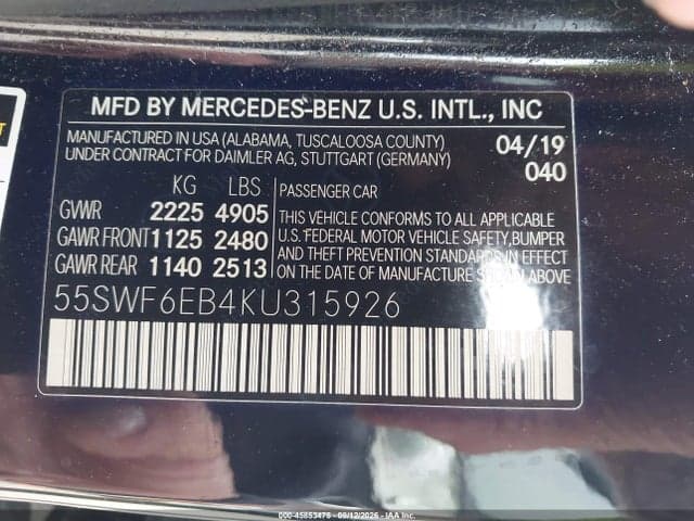 2019 MERCEDES-BENZ AMG C 43 4MATIC 9