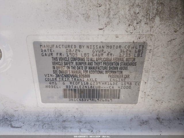 2024 NISSAN VERSA 1.6 S 9