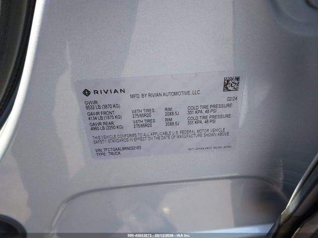 2024 RIVIAN R1T LAUNCH EDITION QUAD MOTOR LARGE PACK 9