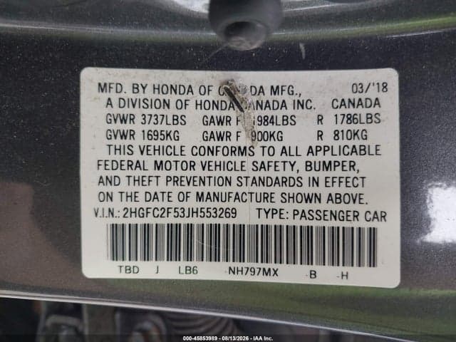 2018 HONDA CIVIC LX 9